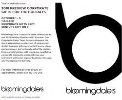 Bloomingdale’s  2018 Preview Corporate Gifts For The Holidays
